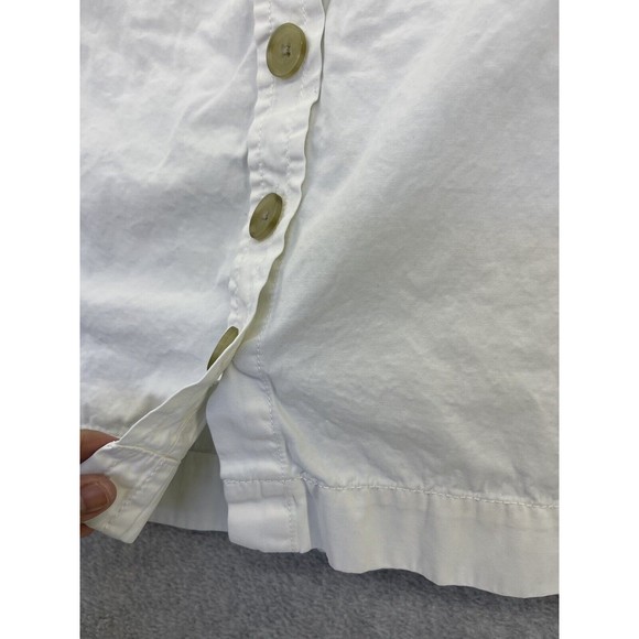 J.Crew Women's Button Front Skirt A Line Solid White 100% Cotton Size 2 Mini - Picture 6 of 8